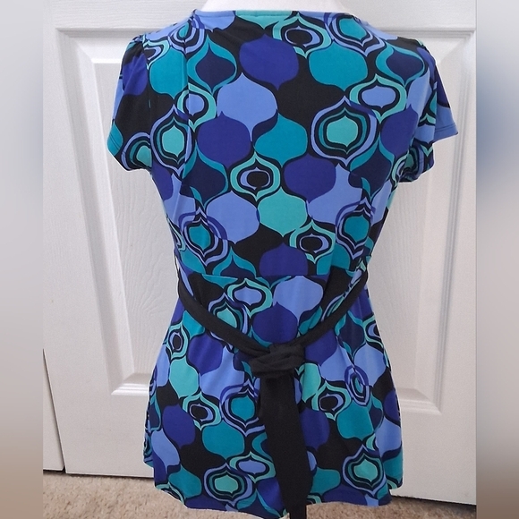 Apt. 9 Multicolor Tunic With A V Neck & Cap Sleeves Size PMI - Picture 10 of 13